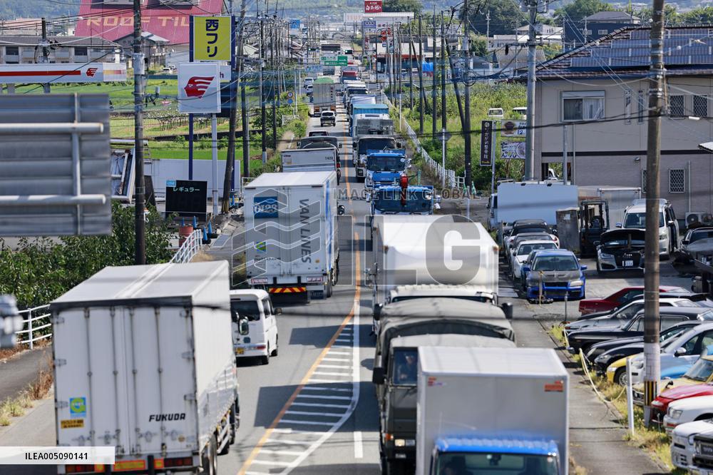 Aftermath of strong earthquake in Kumamoto
