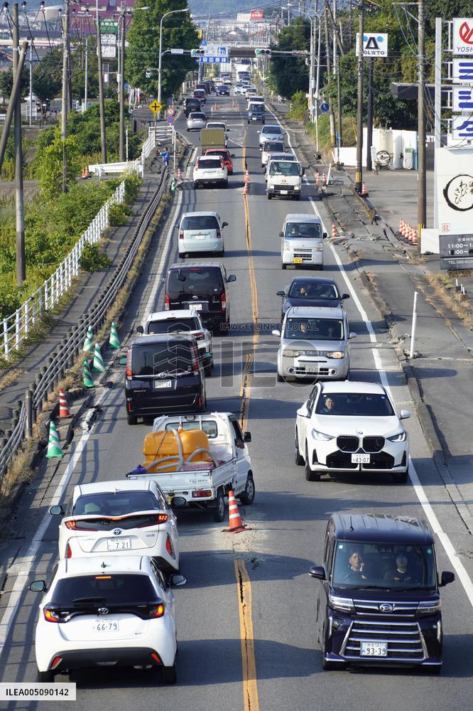 Aftermath of strong earthquake in Kumamoto