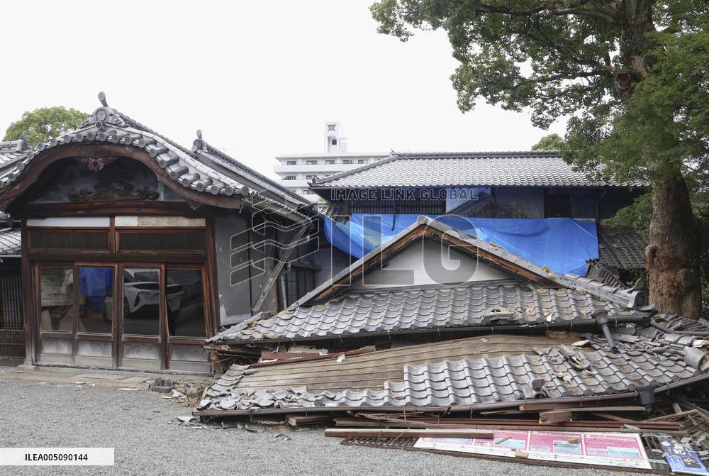 Aftermath of strong earthquake in Kumamoto