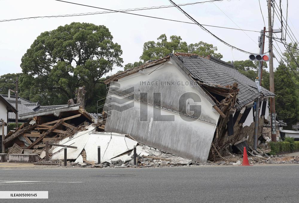 Aftermath of strong earthquake in Kumamoto