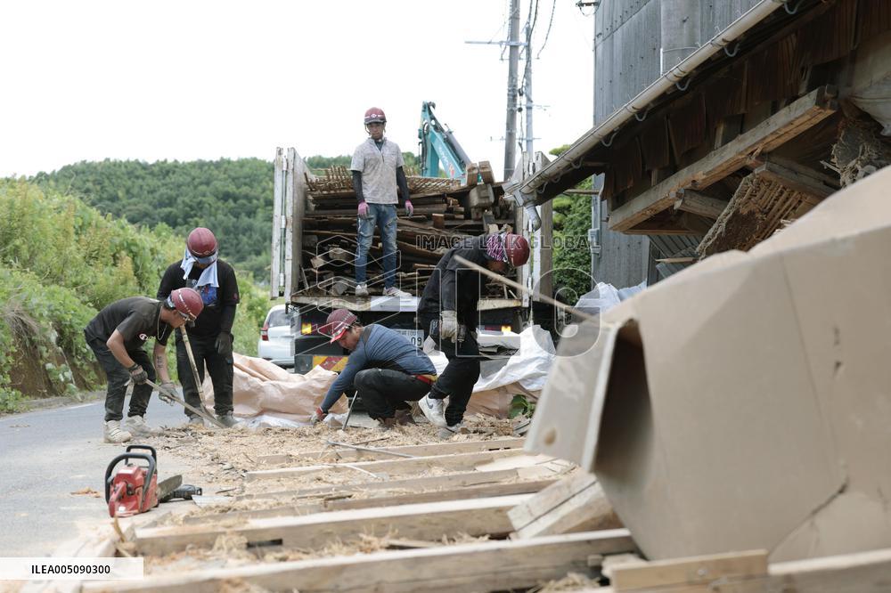 Aftermath of strong earthquake in Kumamoto