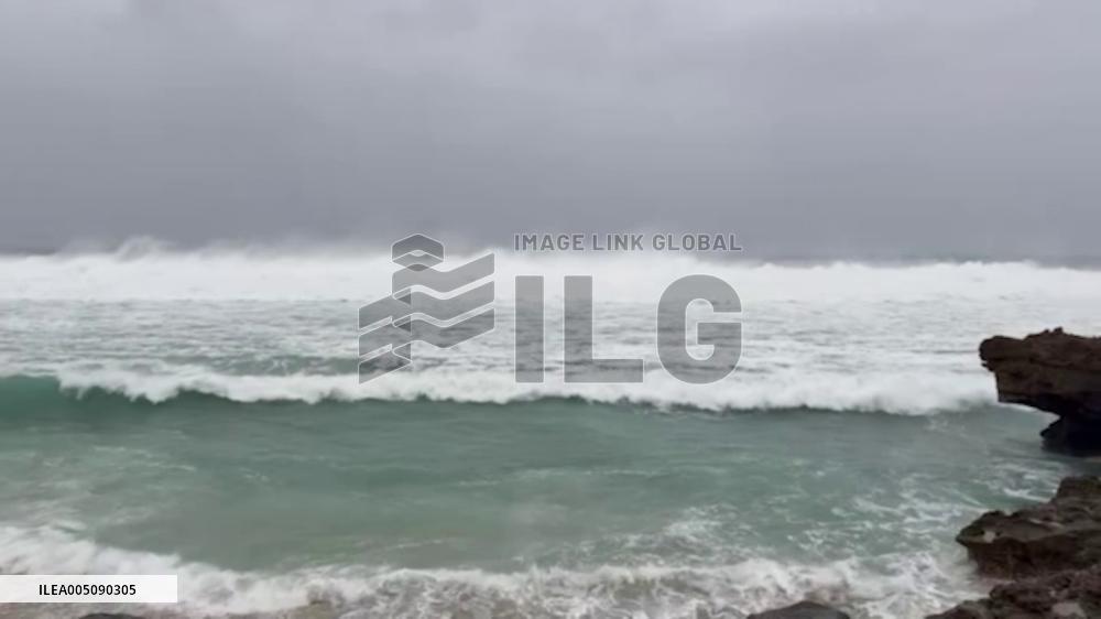 Japan: Typhoon Dolphin Brings High Waves to Kagoshima Coast