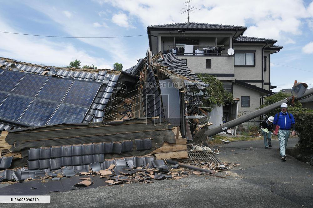 Aftermath of strong earthquake in Kumamoto