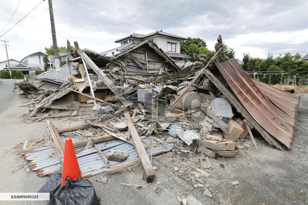 Aftermath of strong earthquake in Kumamoto