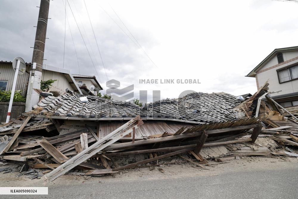 Aftermath of strong earthquake in Kumamoto