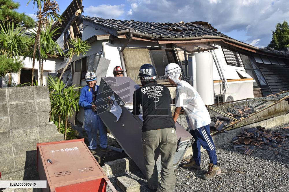 Aftermath of strong earthquake in Kumamoto