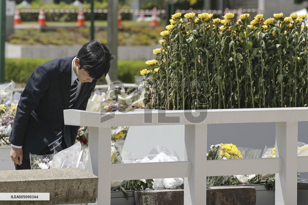 Japan Prince Hisahito visits Hiroshima