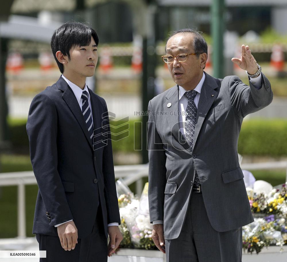 Japan Prince Hisahito visits Hiroshima