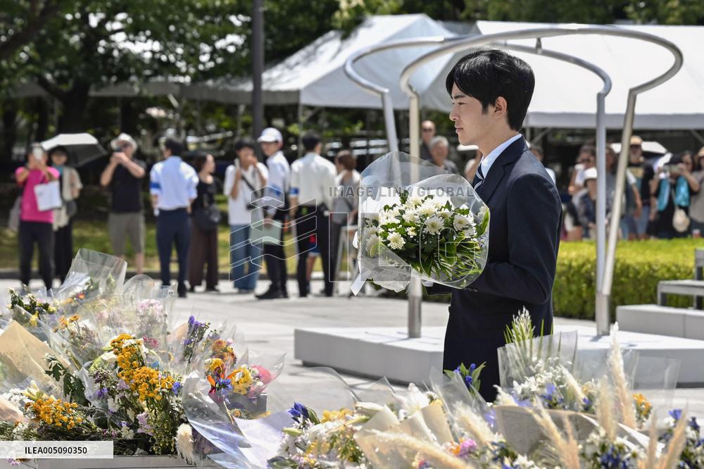 Japan Prince Hisahito visits Hiroshima