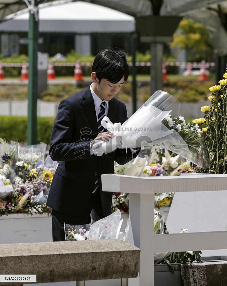 Japan Prince Hisahito visits Hiroshima