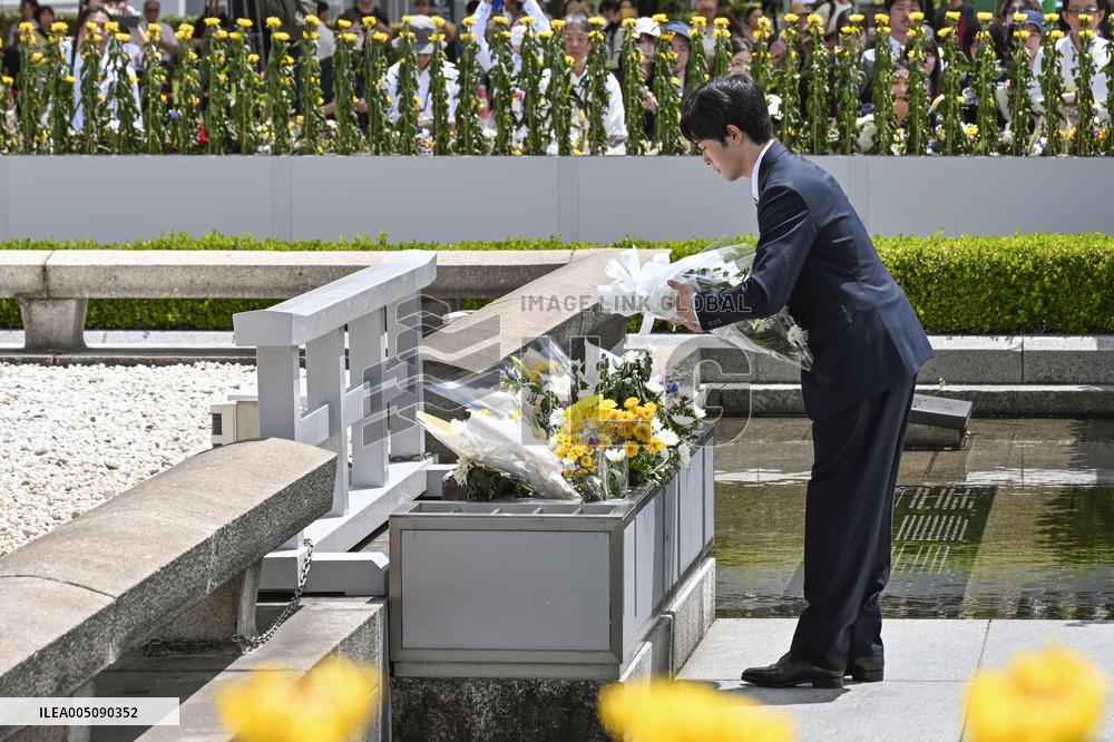 Japan Prince Hisahito visits Hiroshima