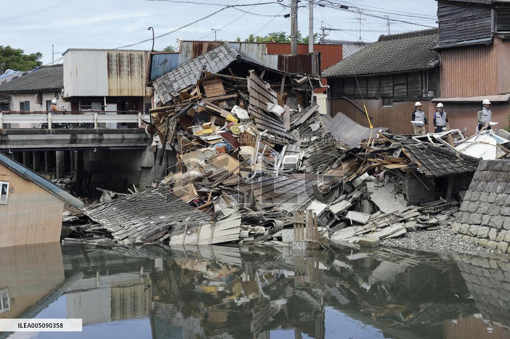 Aftermath of strong earthquake in Kumamoto