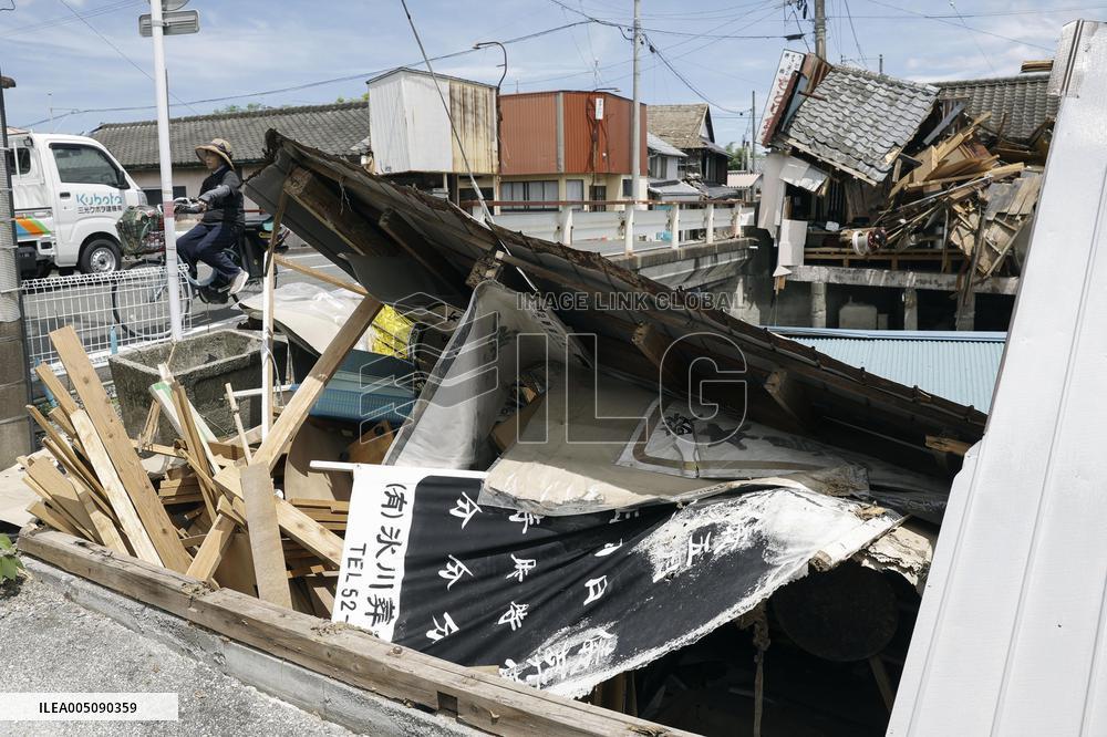 Aftermath of strong earthquake in Kumamoto