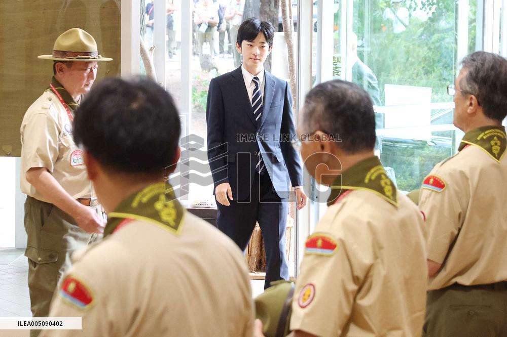 Prince Hisahito joins boy scout event in western Japan