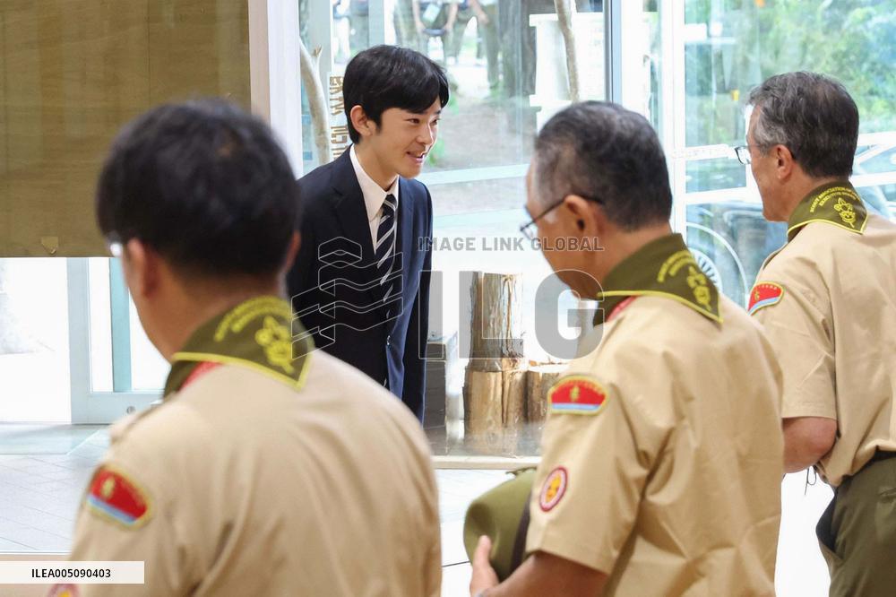 Prince Hisahito joins boy scout event in western Japan