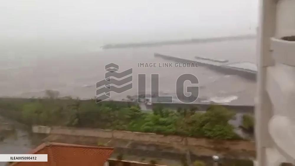 Japan: Typhoon Dolphin Brings Rough Surf to Okinawa