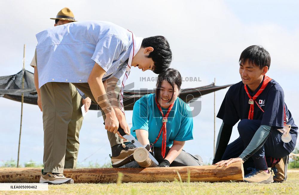 Prince Hisahito joins boy scout event in western Japan