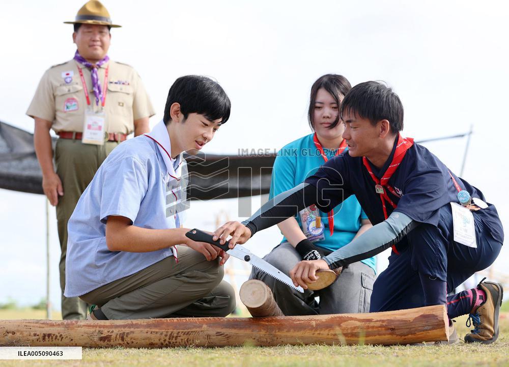 Prince Hisahito joins boy scout event in western Japan