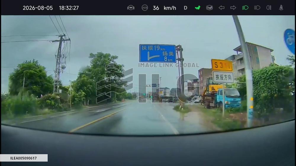 China: Traffic Light Takes Direct Lightning Strike During Thunderstorm