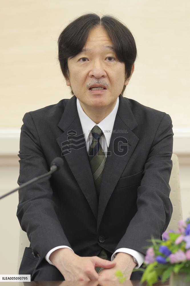 CORRECTED: Japan crown prince ahead of trip to Paraguay