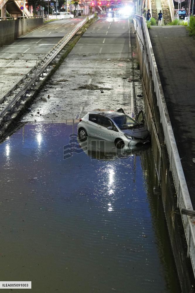 Aftermath of torrential rain in Chiba