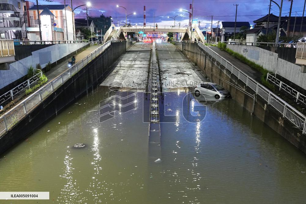 Aftermath of torrential rain in Chiba
