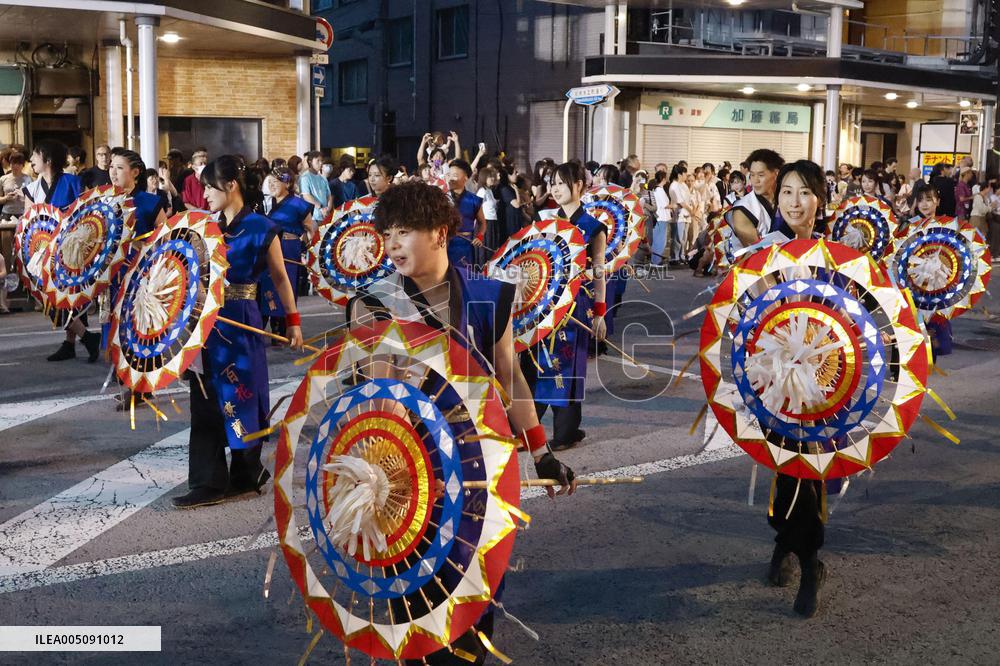 Parasol dance festival in western Japan