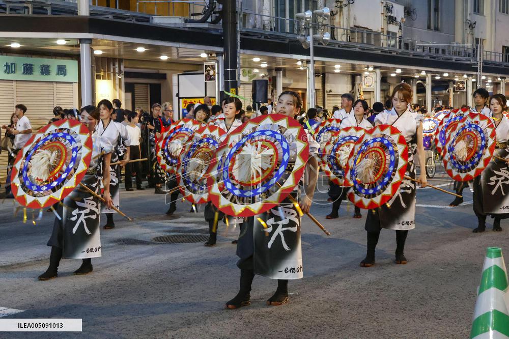 Parasol dance festival in western Japan
