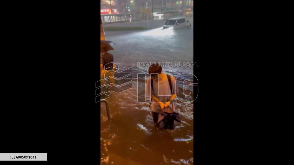 Japan: Record Rainfall Strands Thousands at Soga Station in Chiba