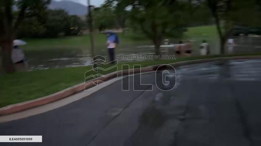 US: Residents Swim, Kayak at Flooded Soccer Field in Utah