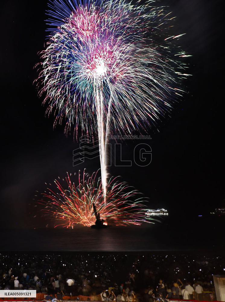 Fireworks at central Japan beach