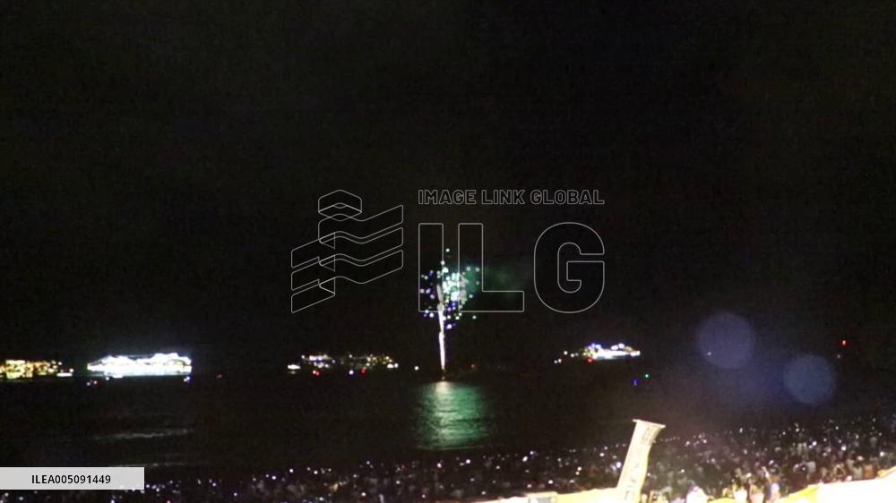 Fireworks at central Japan beach
