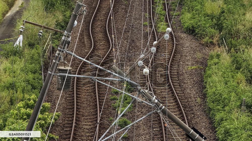 Aftermath of strong earthquake in Kumamoto