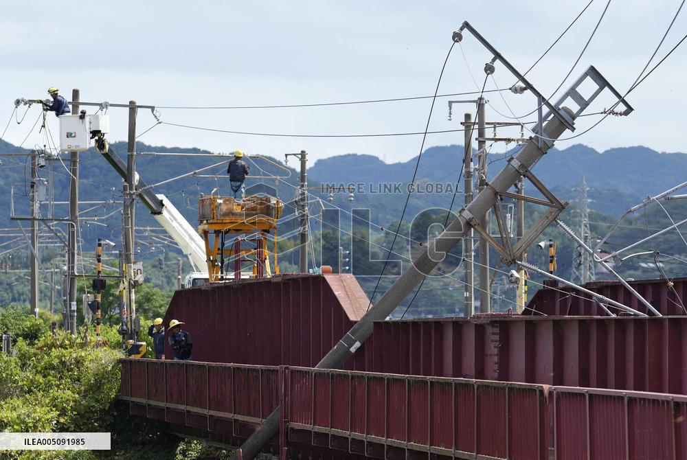Aftermath of strong earthquake in Kumamoto