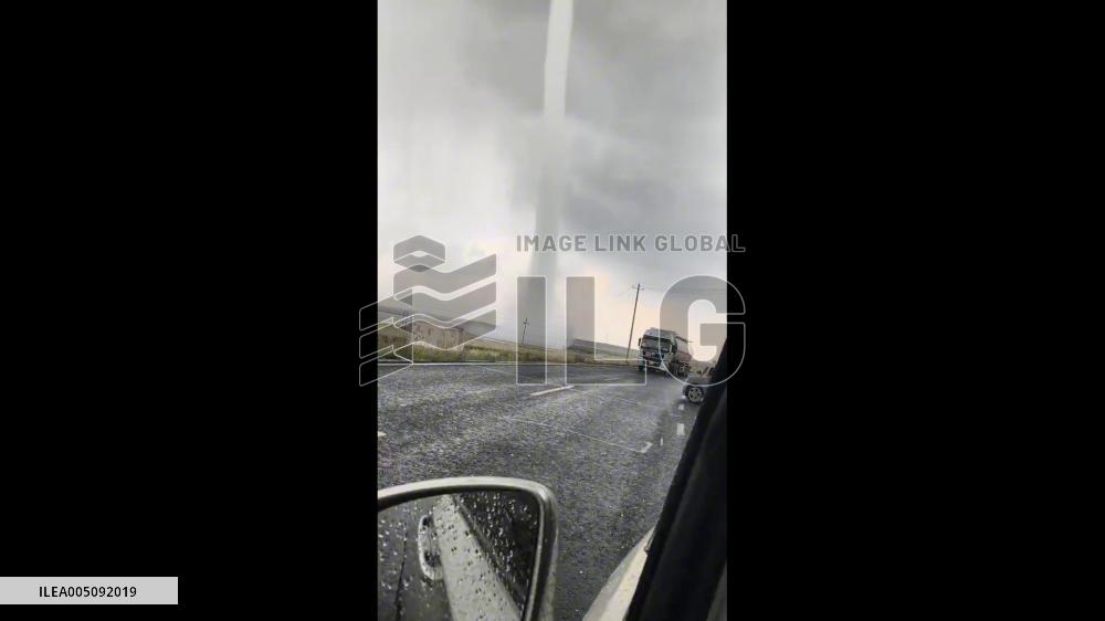 China: Enormous Waterspout Reaches Into Dark Clouds Over Hohhot