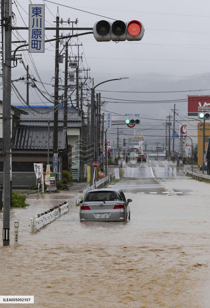 Torrential rain in central Japan