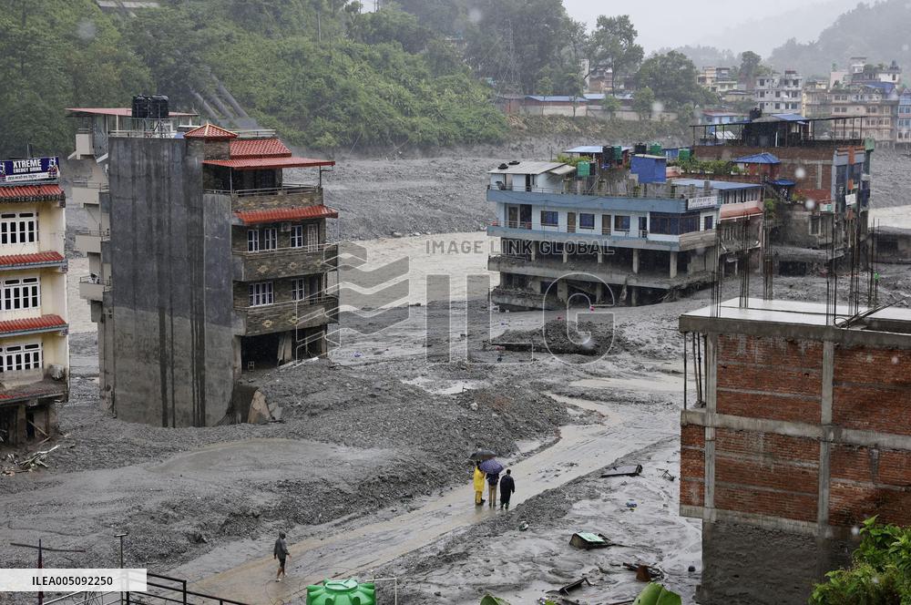 Aftermath of flash floods in Nepal