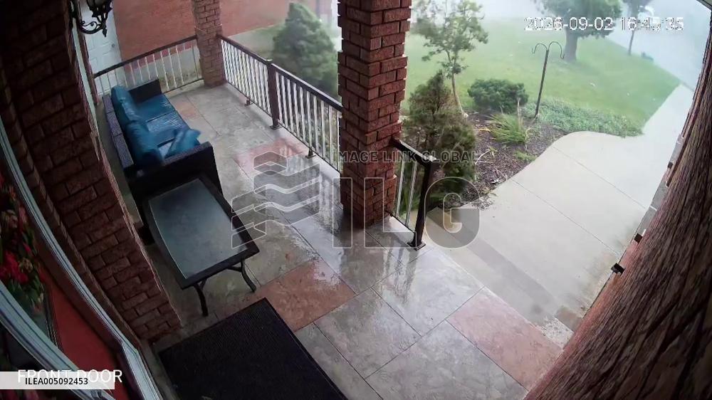 Canada: Severe Weather Blows Cushions Off Porch in Vaughan, Ontario