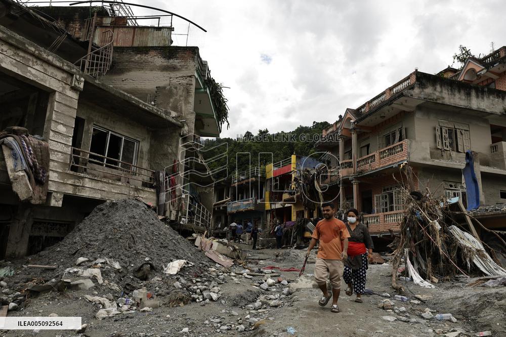Aftermath of flash floods in Nepal