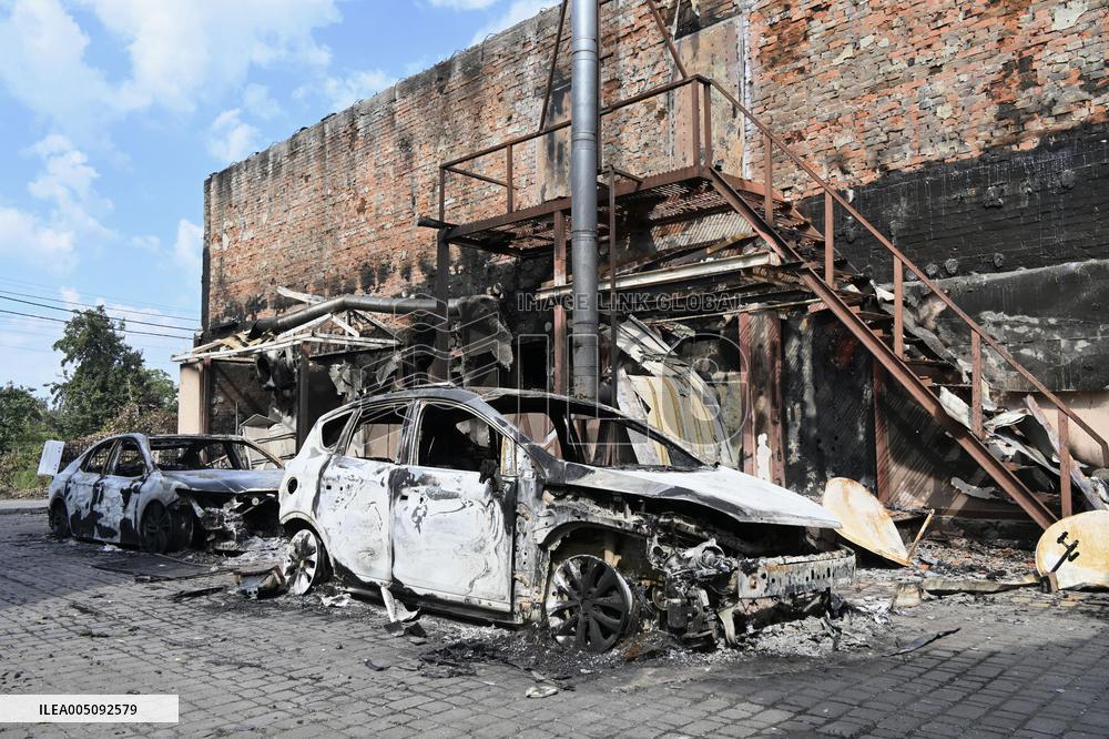 Scene in Ukraine after Russian attacks
