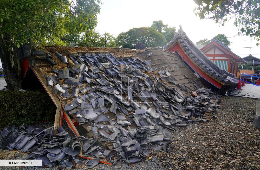 Aftermath of strong earthquake in Kumamoto