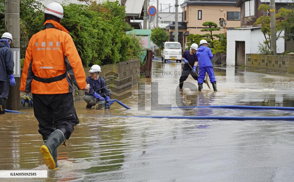 Torrential rain in northeastern Japan