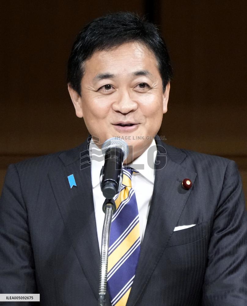 Japan's opposition party incumbent head Tamaki re-elected