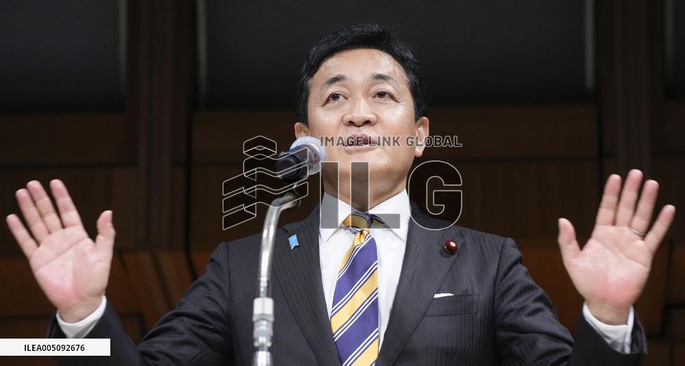 Japan's opposition party incumbent head Tamaki re-elected