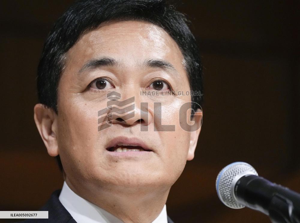 Japan's opposition party incumbent head Tamaki re-elected