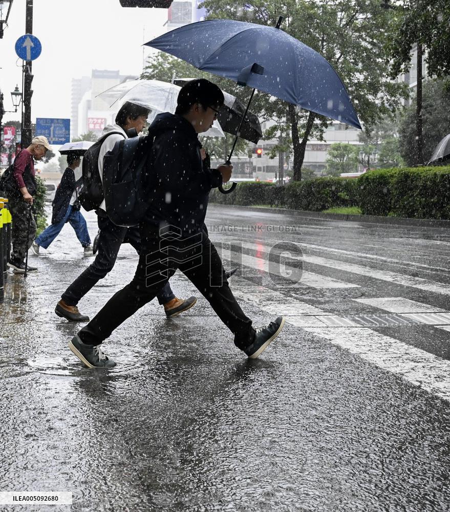 Heavy rain in northeastern Japan