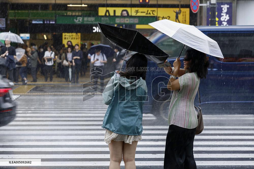 Heavy rain in Tokyo