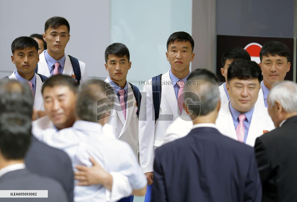 N. Korean athletes arrive in Japan for Asian Games