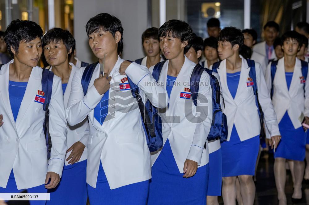 N. Korean athletes arrive in Japan for Asian Games