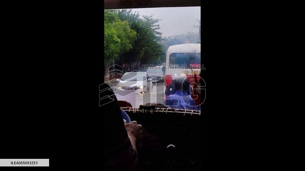 Vietnam: Flooded Streets Slow Traffic in Hai Phong Amid Heavy Rain